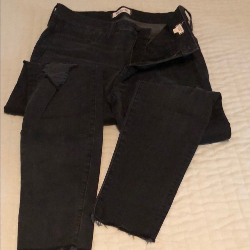Madewell High Rise Black Destructed Jeans